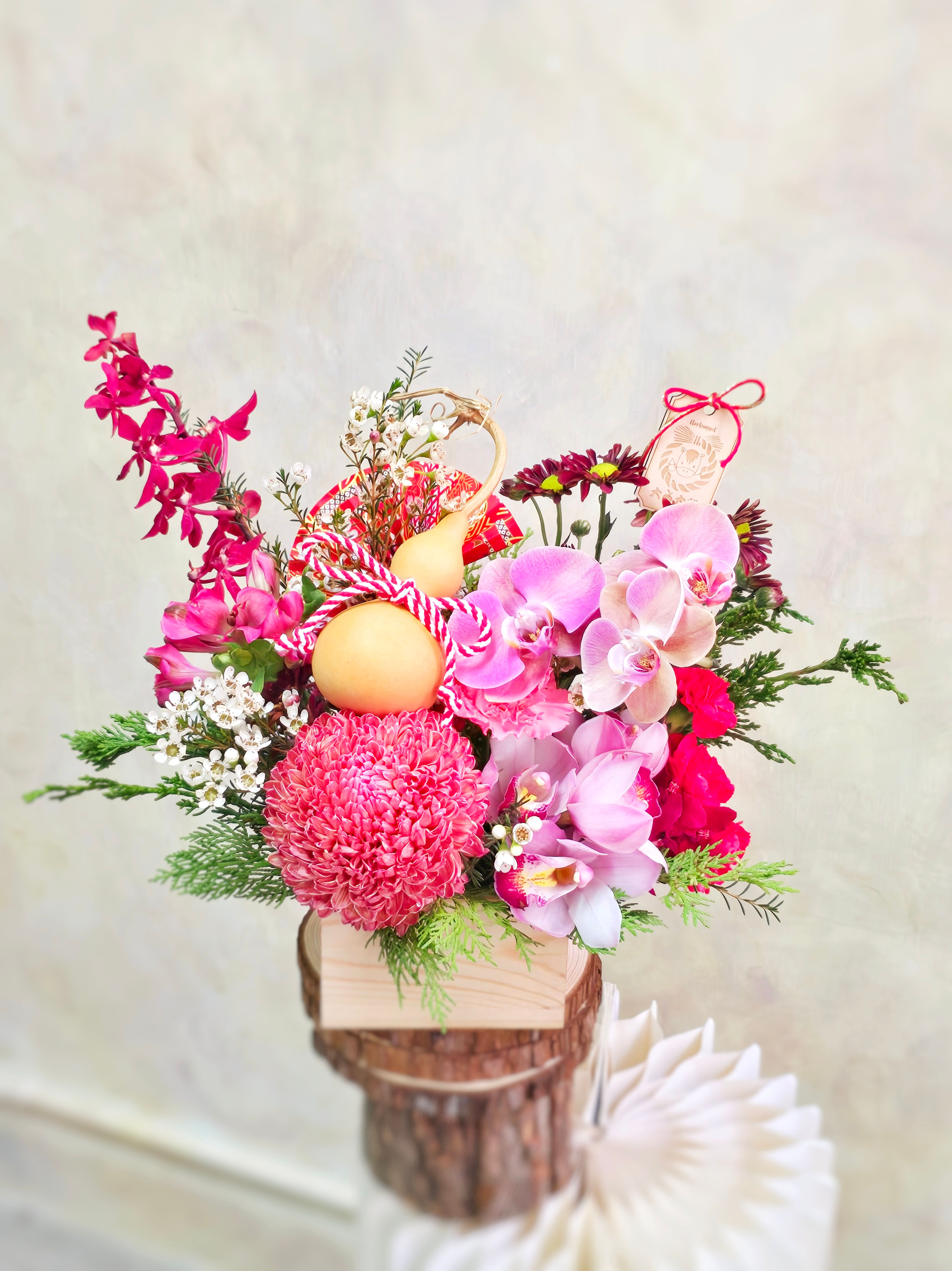 鮮花桌花 - 中盒子(福祿葫蘆)