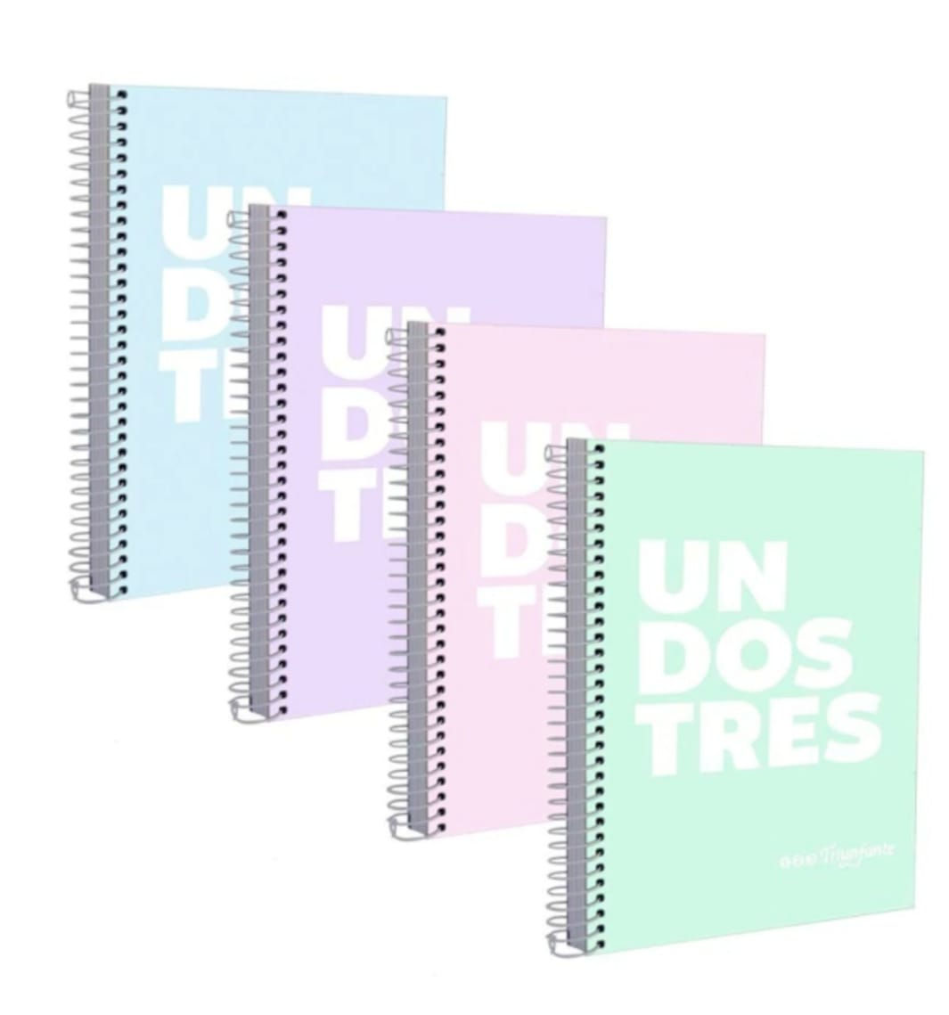 CUADERNO C/ESPIRAL 21X27 X100H PASTEL