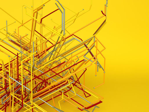 Modelo estructural 3D de un edificio representado como estructura de alambre