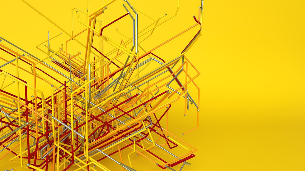Modelo estructural 3D de un edificio representado como estructura de alambre