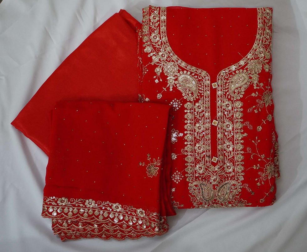 Thumbnail: Resham Elegant unstitched Women Ethnic Suit set with dupatta 