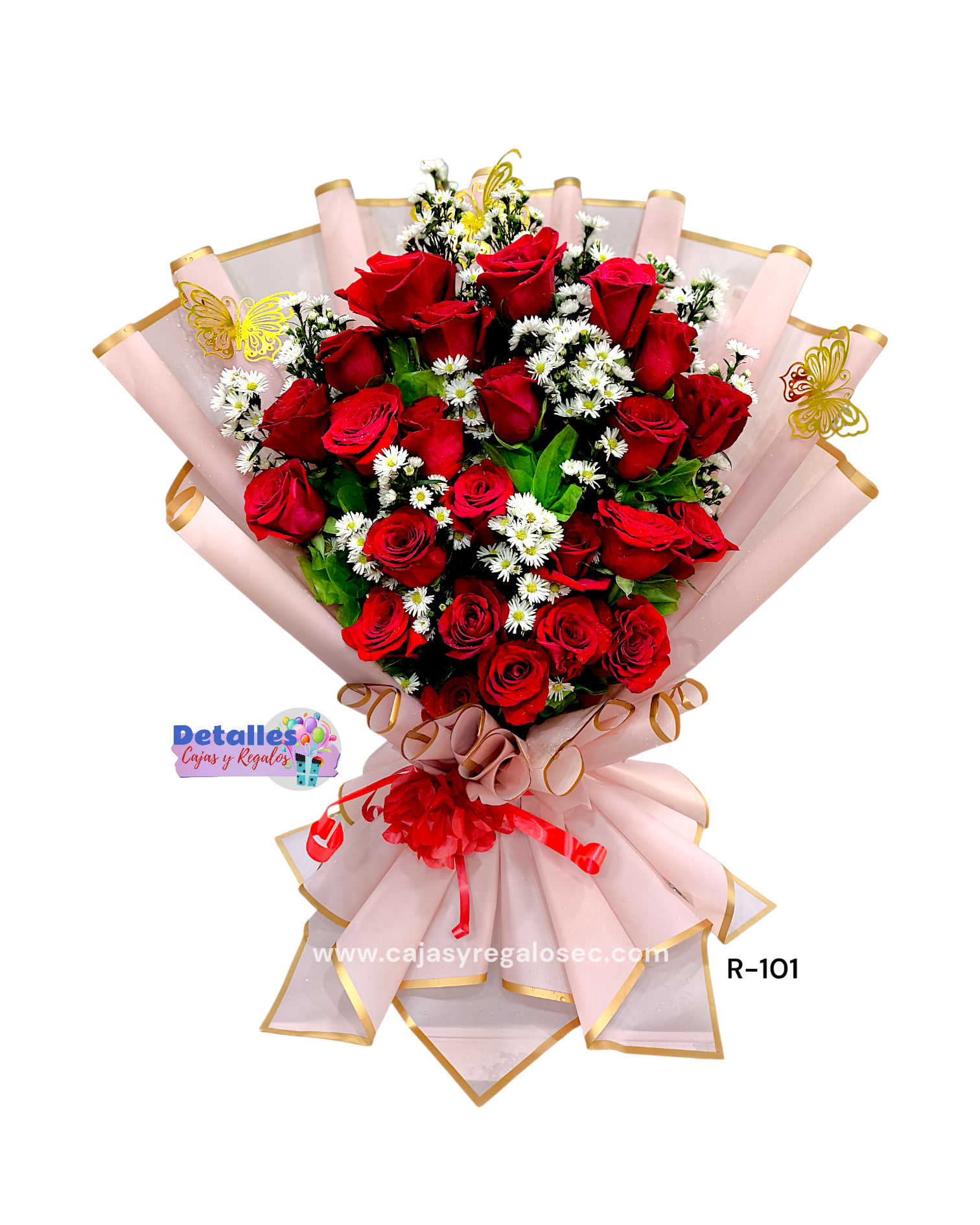 Ramo de Rosas Naturales - Detalles Personalizados Ecuador - Ramo Buchon - R-101