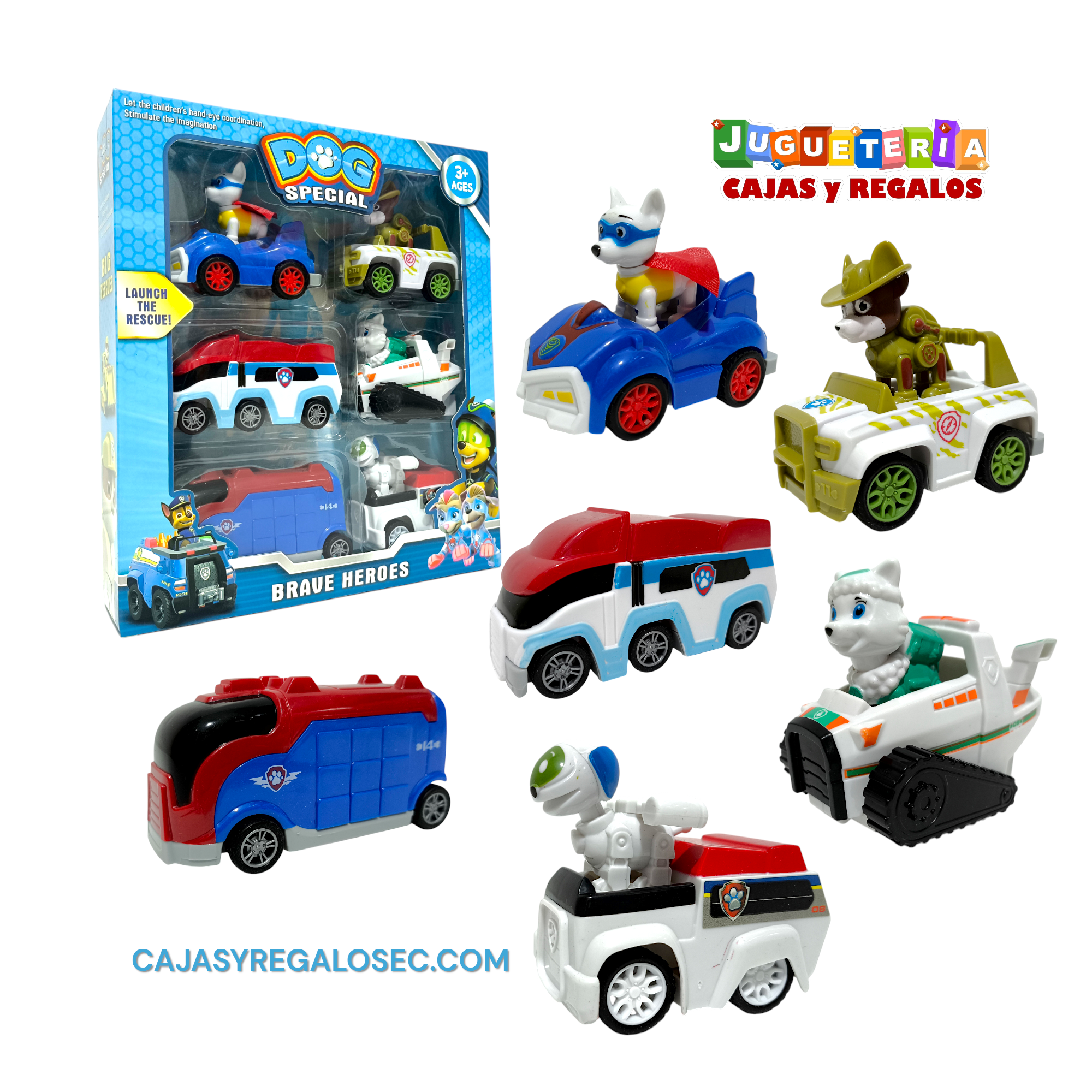 Paw Patrol Patrulla Canina - Coleccion de 6 Carros - Juguetes - P4260