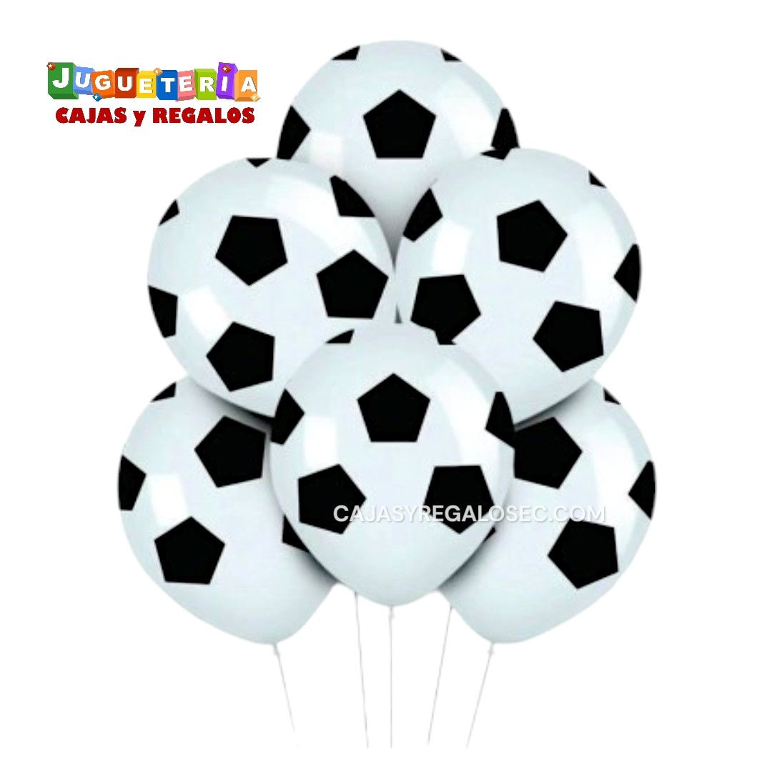Globos Latex R12 - Diseño Pelota Futbol - Unidad, Docena, Funda