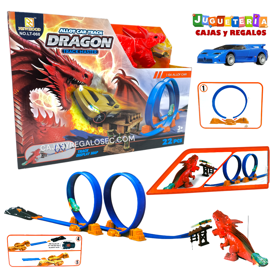 Juguete Pista de Carrera - Dragon Rojo - Pista con Lazador - P1034