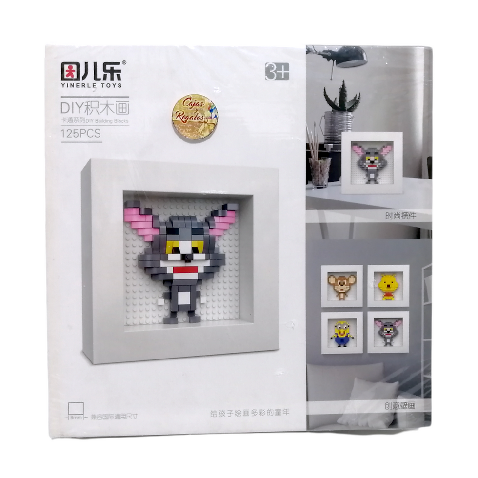 Cuadro Gato Tom-  Bloques Armables - Caja 125 piezas - P1708