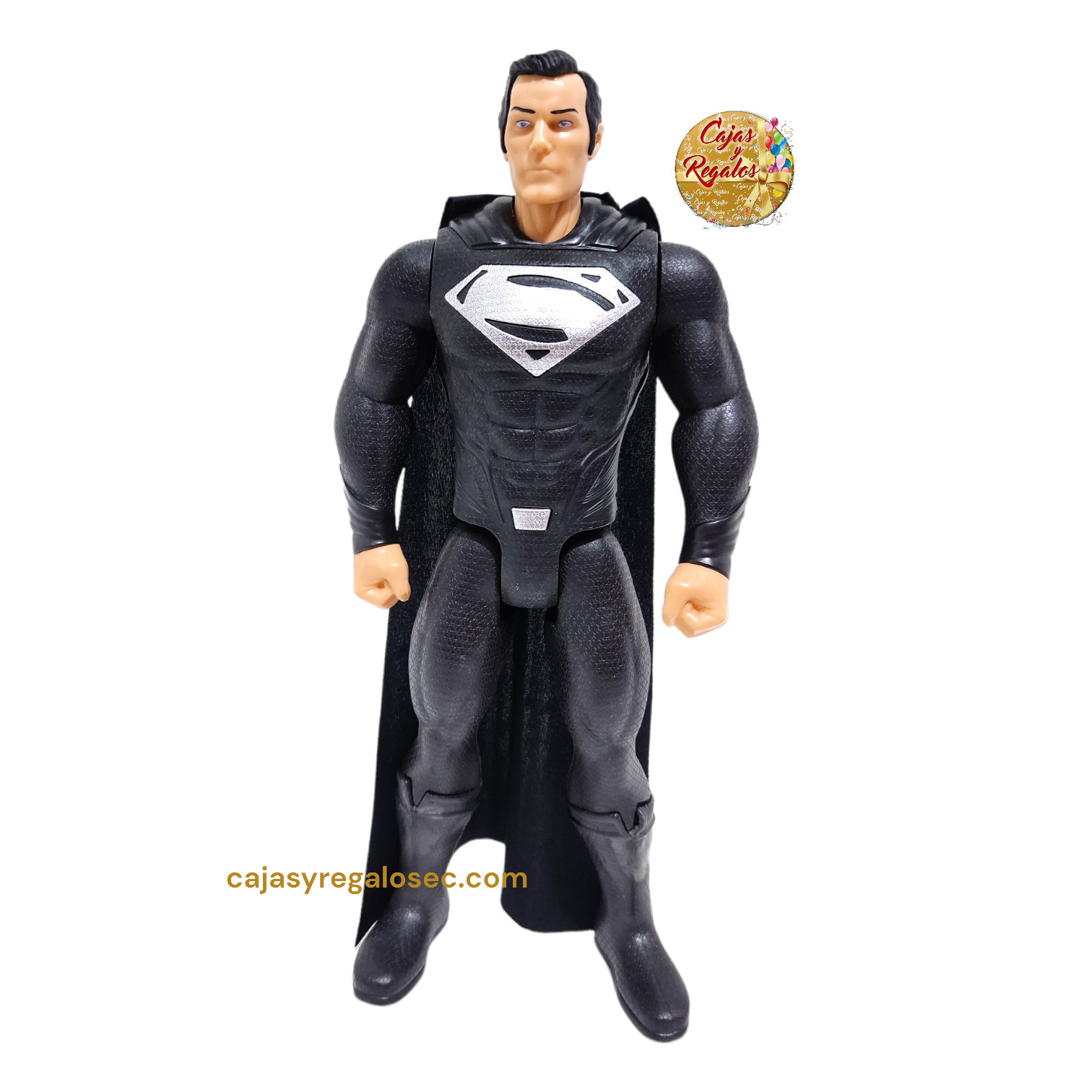 Juguete Muñeco Superman Traje Negro Liga de la Justicia