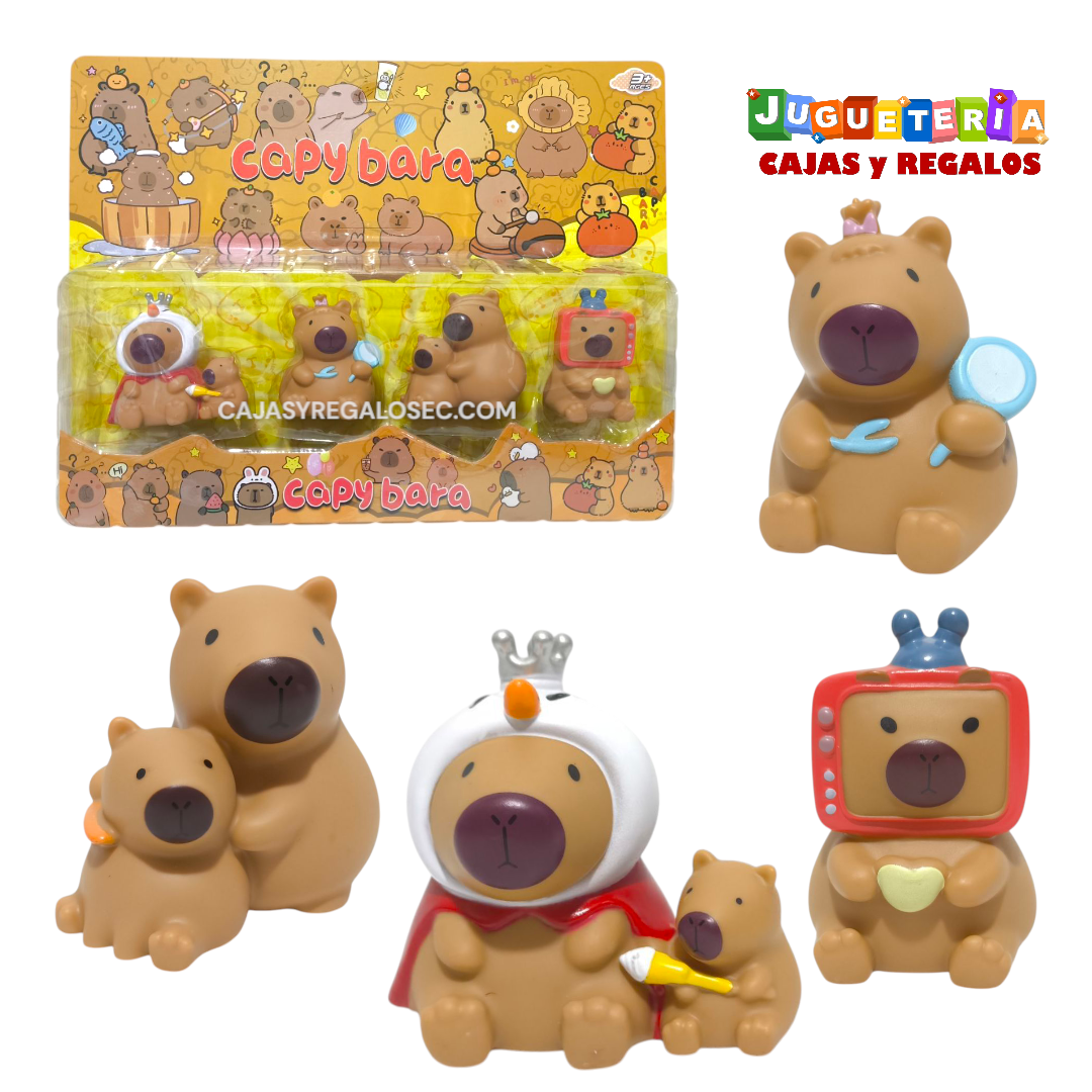Juguetes Capibara - Coleccion de 4 Modelos - Juguetes Ecuador - P4757