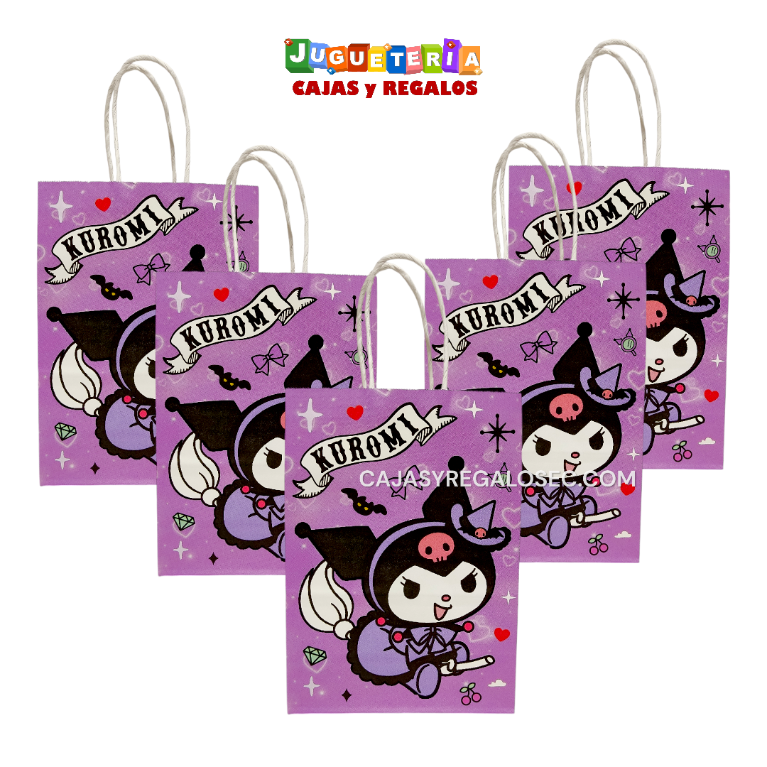Fundas para Sorpresas - Papel Kraft - Kuromi Sanrio - 12 unidades