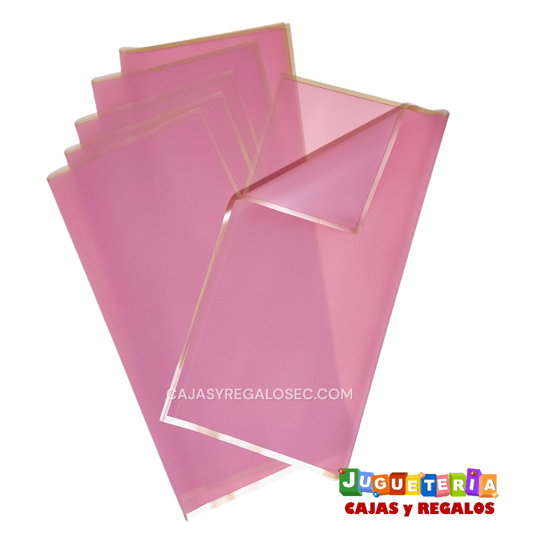 Papel Coreano Pliego - Oro Rosa con Filos Dorado- Unidad