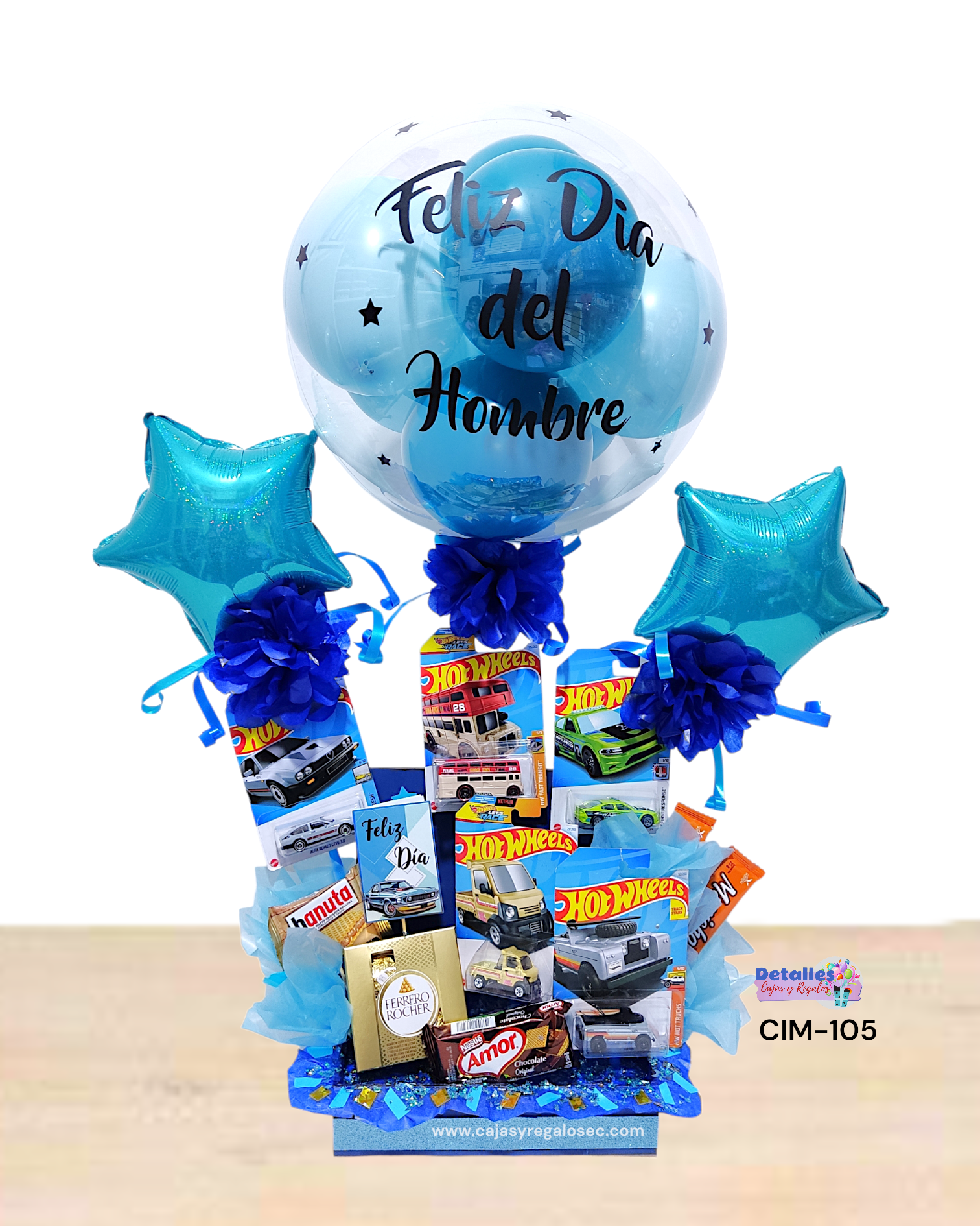 Detalle Personalizado - Hot Wheels Dia del Hombre - Arreglos Ecuador - CIM-105