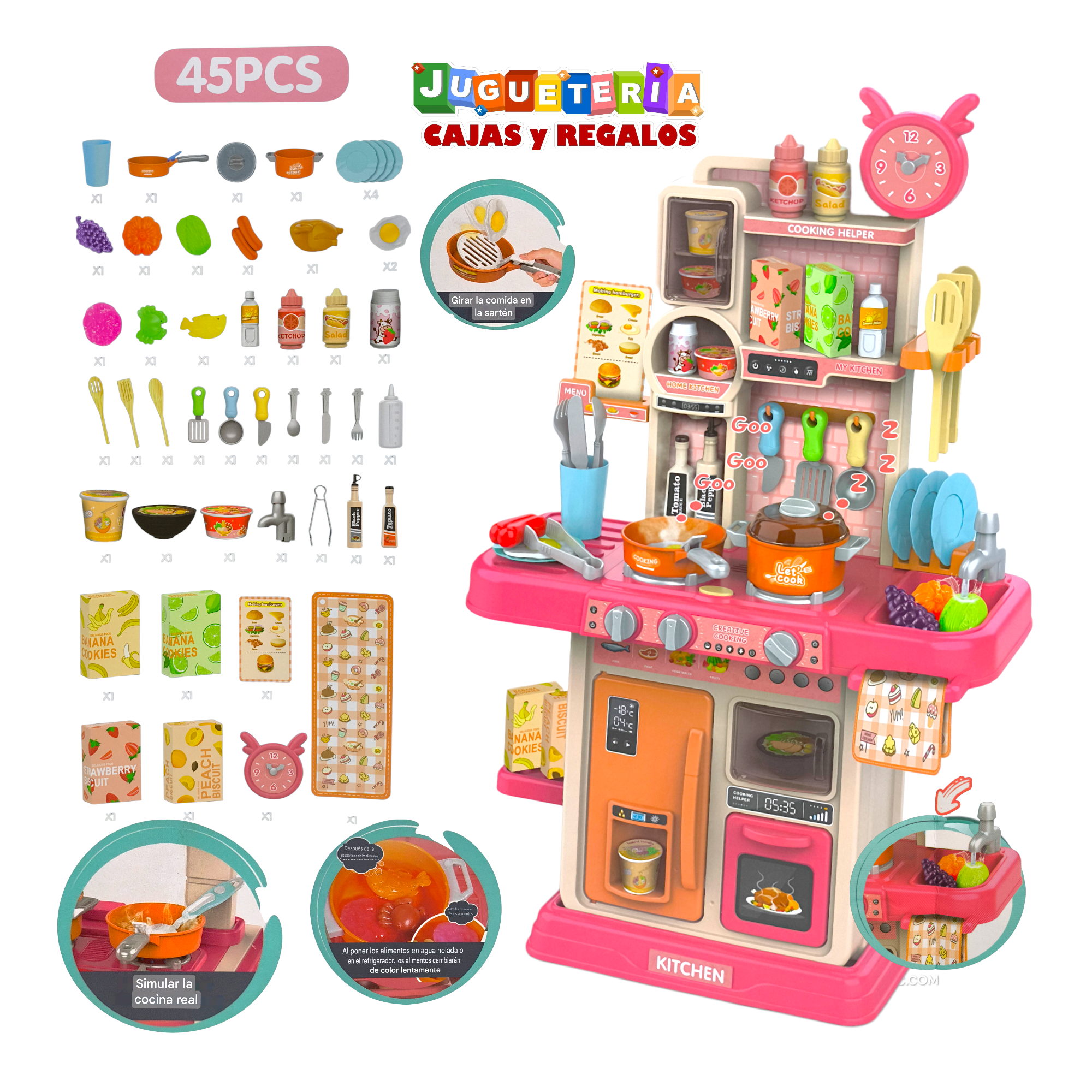 Cocina de Juguete Multifunciones con Accesorios Spray Inteligent - P4946