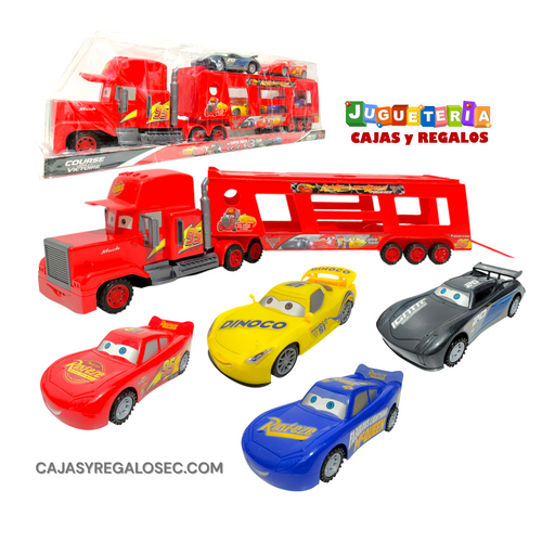 Trailer Mack Camion Grande Incluye Carros Juguete Cars Rayo P4330  Cajasyregalosec