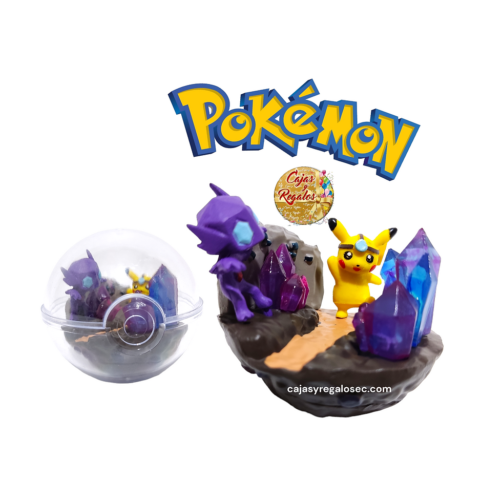 Juguete Pokemon Coleccionable Pokebola con Mini Diorama Pokemon