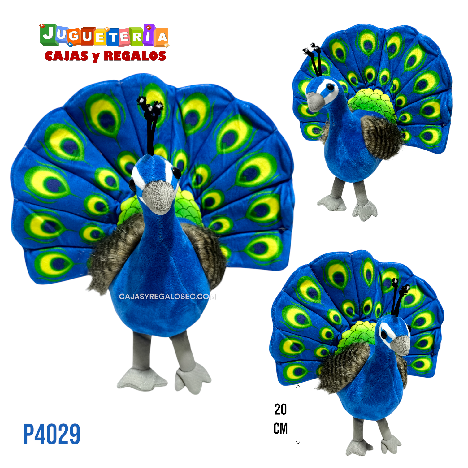 Peluche Ave Pavo Real Azul - Peluche Kawaii - P4029