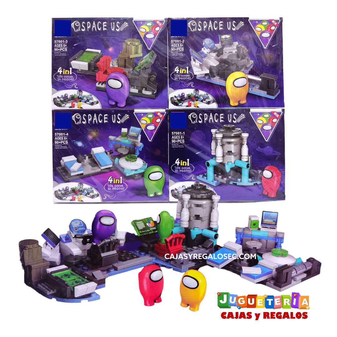 Bloques Armables - Among Us Coleccion de 4 Cajas - 360 piezas - P2213