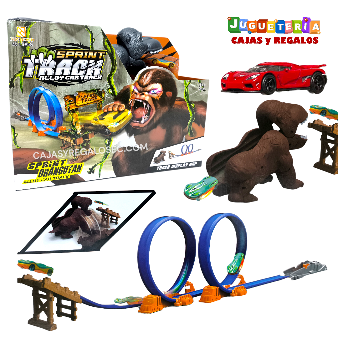 Juguete Pista de Carrera - Gorila King Kong - Pista con Lazador - P1958