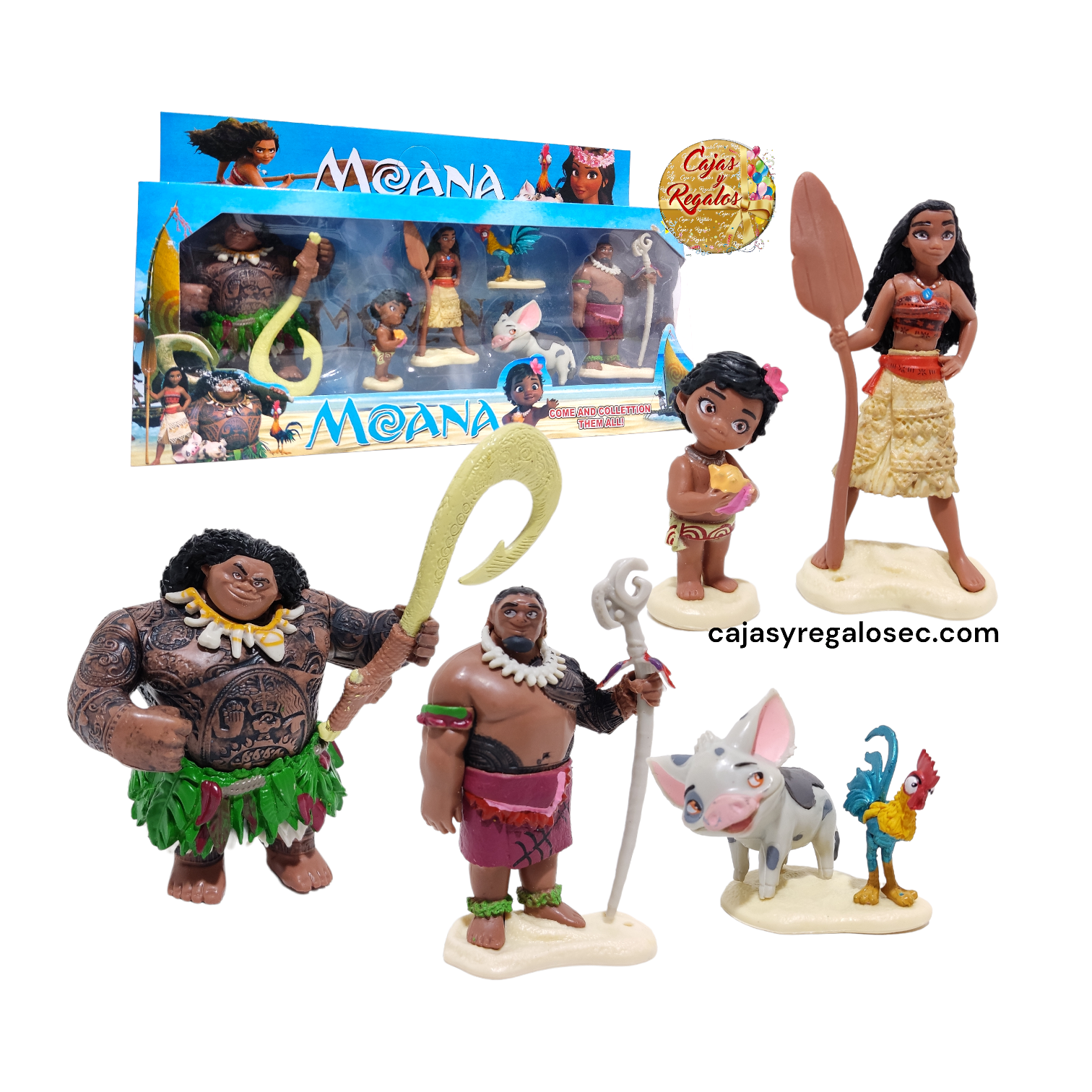Juguete Moana Colección 6 Personajes - Figuras Coleccionables
