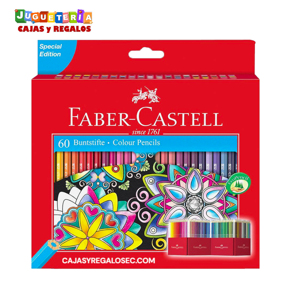 Lapices de Colores Faber Castell - Caja de 60 Lapices - Papeleria Ecuador