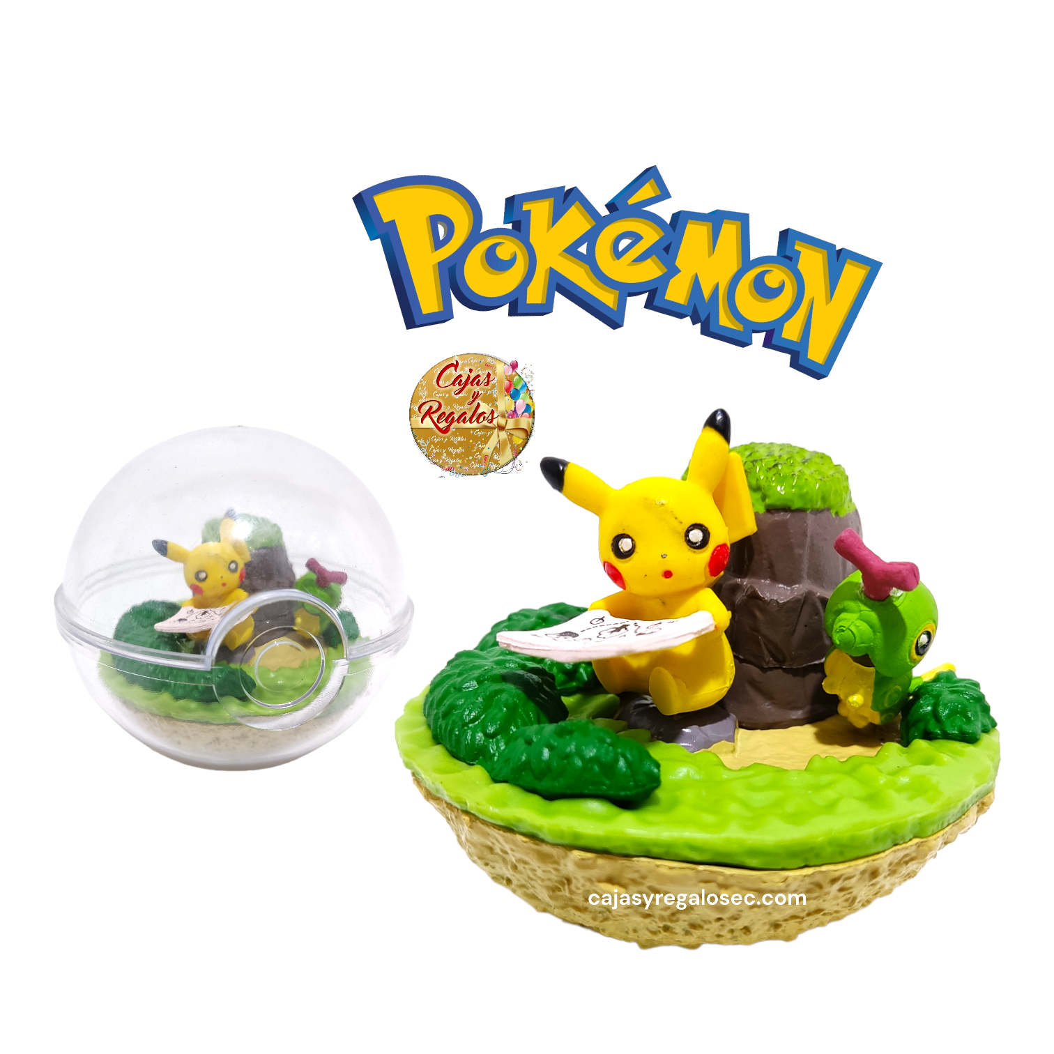 Juguete Pokemon Coleccionable Pokebola con Mini Diorama Pokemon