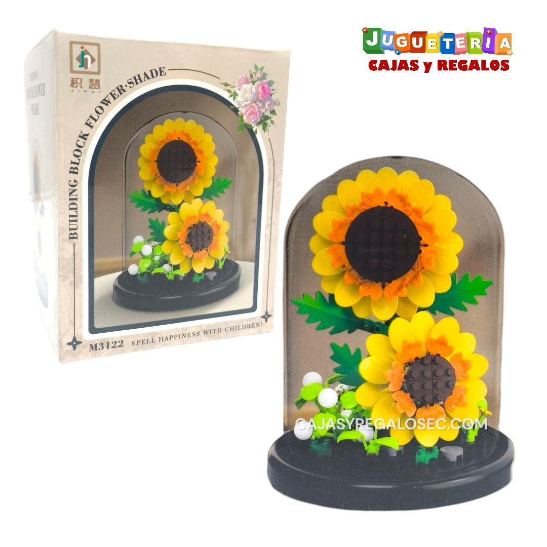 Bloques Armables - Flores con Cupula- Girasol - Armables Varios Modelos - P5432