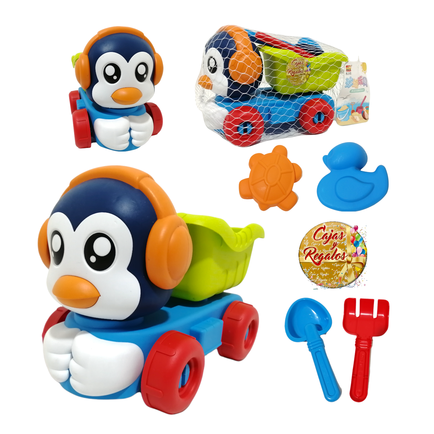 Juguete para la playa - Carro Pingüino con Accesorios - P1166