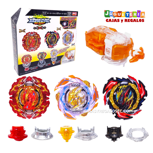 Beyblade Dynamite Kit 3 modelos Overdrive Special Starter Cajasyregalosec
