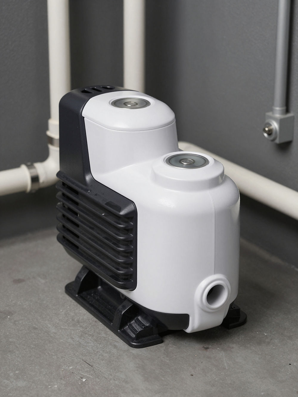 Sump pump installation in a basement or crawl space to prevent flooding and moisture damage