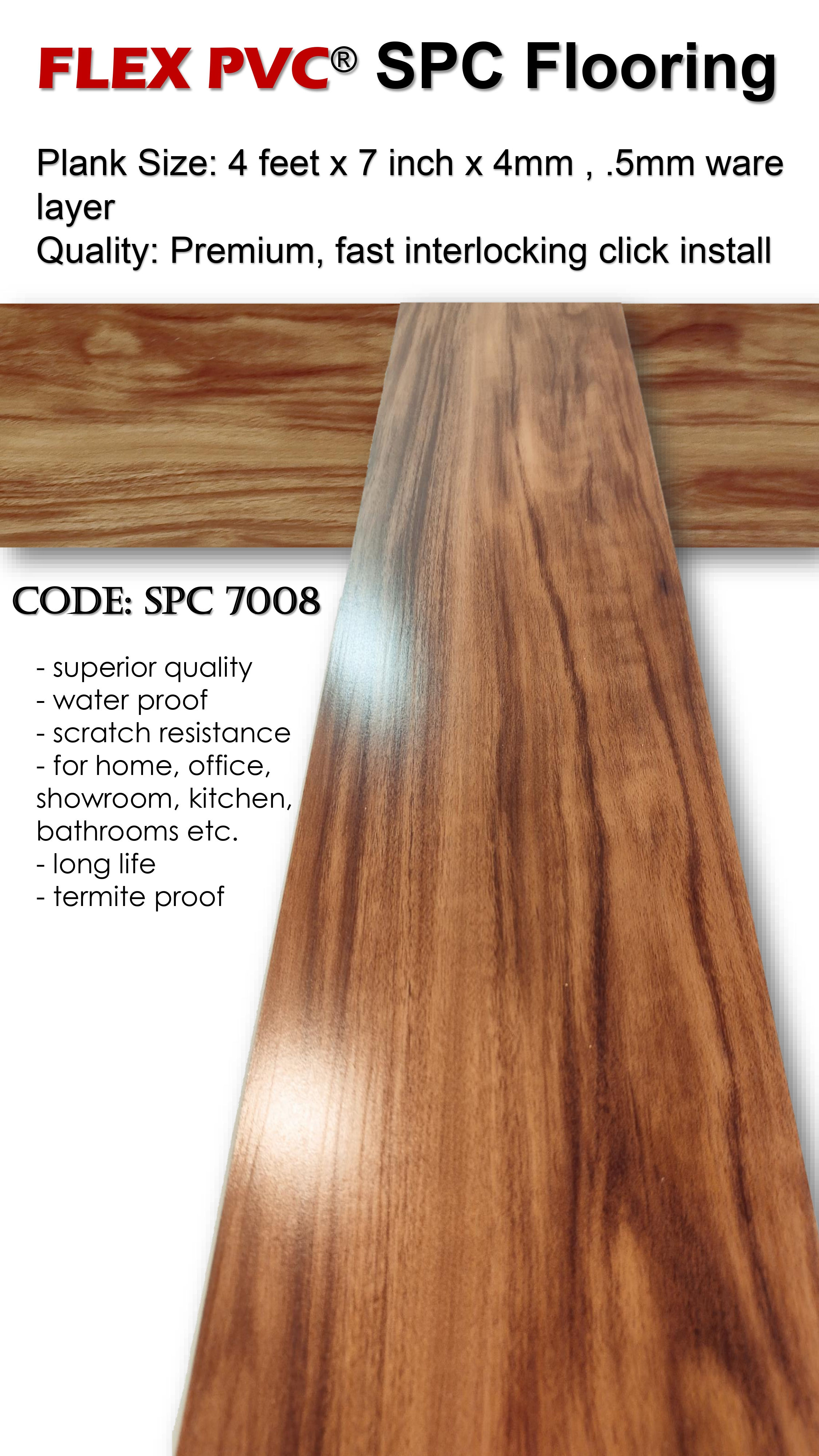 SPC Flooring - SPC 7008, 4 ft x 7.5 inch x 4mm