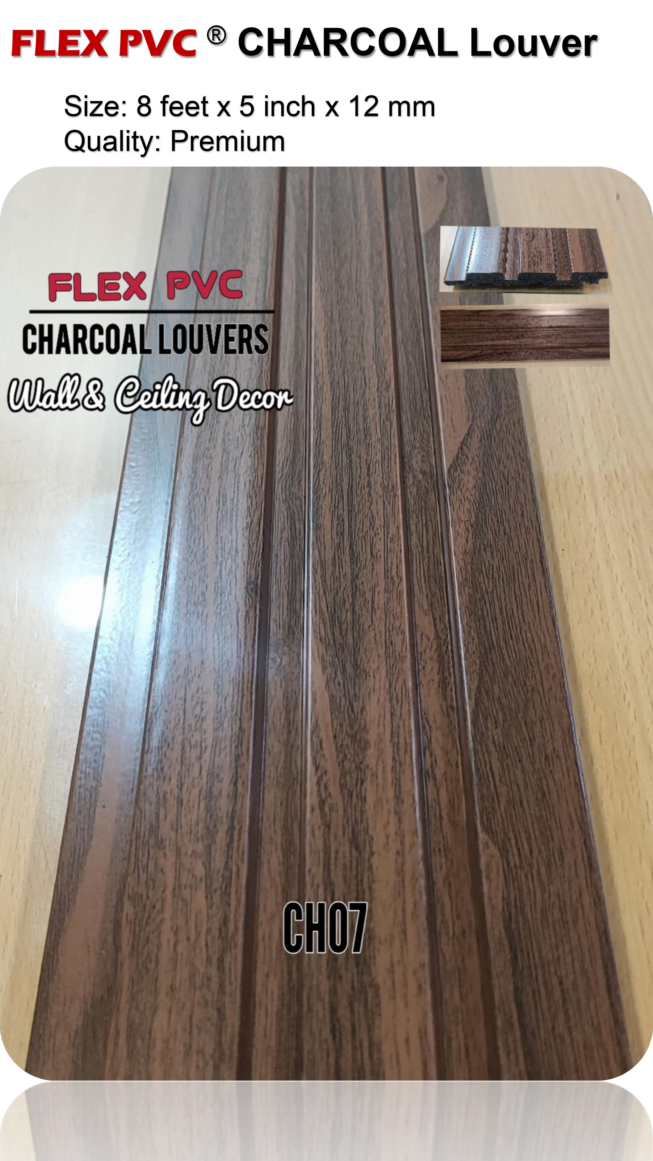 Charcoal Louver/Rafter - CH07, Premium