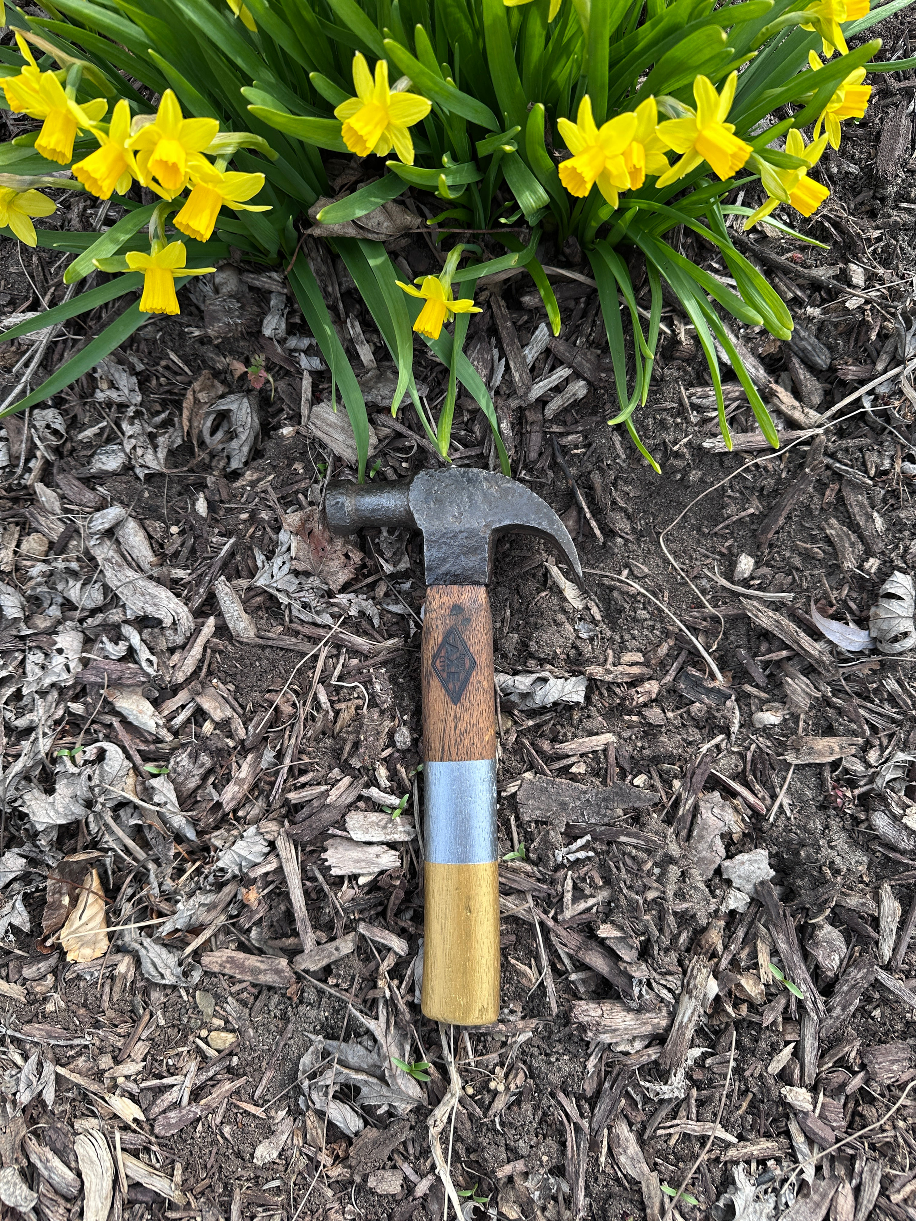 Gold & Silver Pitted Claw Hammer from Motor City Axe