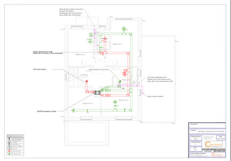 Mechanical ventilation heat recovery system installation drawings 