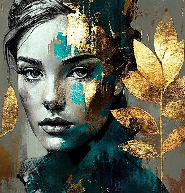 Online - Gold Foil Abstract on Canvas