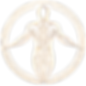 Intricate golden human figure in a circular design