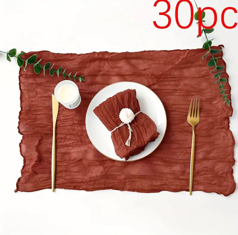30 pcs Terracota Cheesecloth Napkins- RENTAL