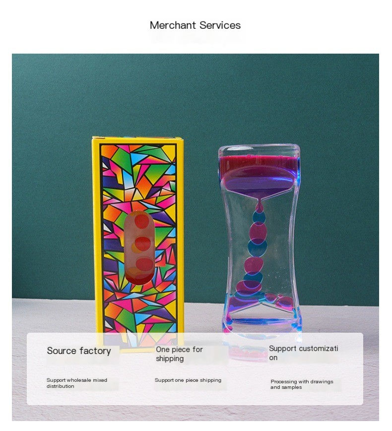 Thumbnail: Dual Color Liquid Acrylic Hourglass Timer Decor