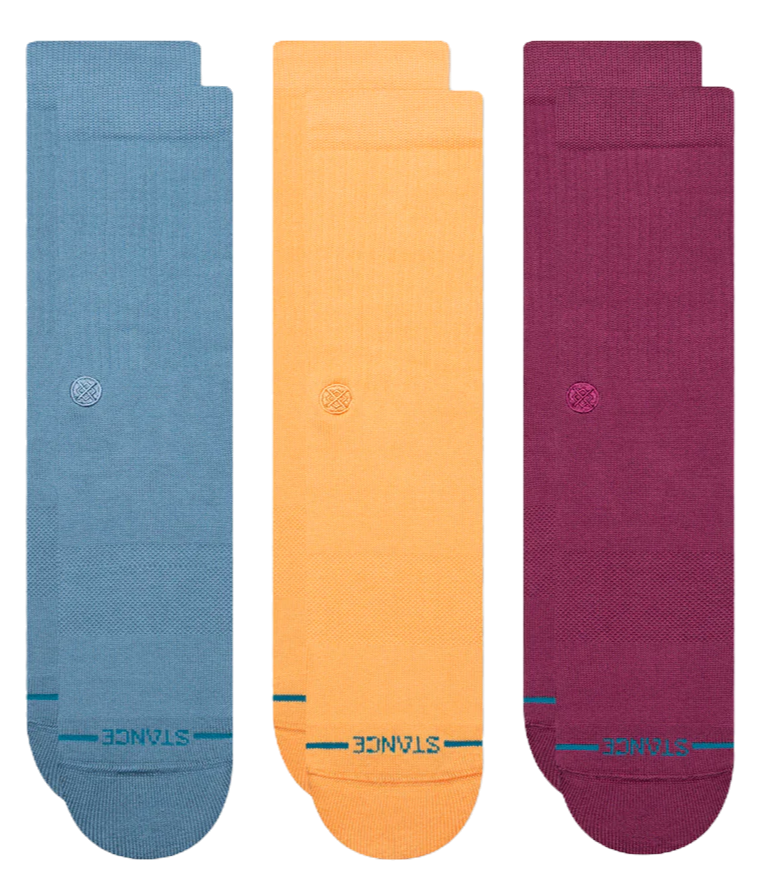 Stance Icon Crew Socks 3 Pack G Blue/Purple/Orange M556D18ICP