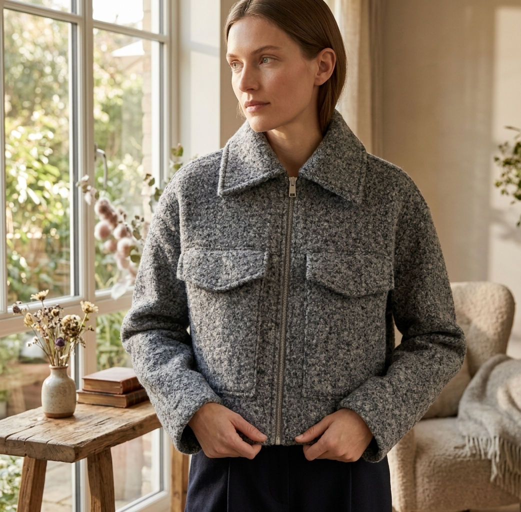 Vintage Lapel Zip Jacket by Amberlune