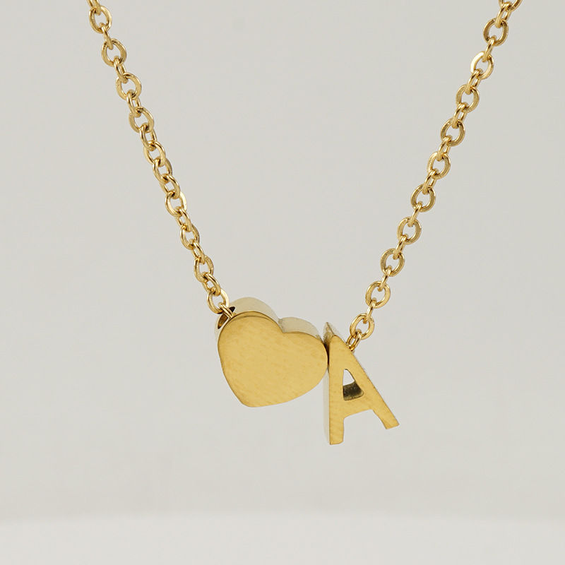 Lumé Heart & Initial Necklace — second view