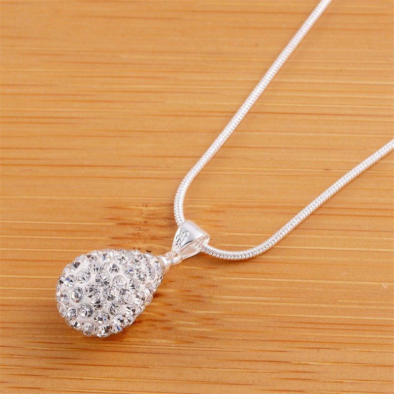 Thumbnail: Teardrop Zircon Sterling Silver Necklace — sixth view