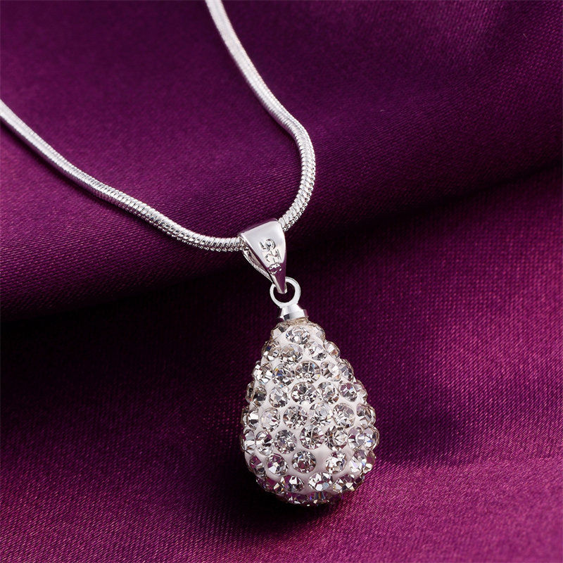 Thumbnail: Teardrop Zircon Sterling Silver Necklace — third view