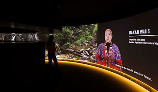 Woman Looking At Panoramic Picture We Are Seediq