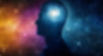 The universe within. Silhouette of a man