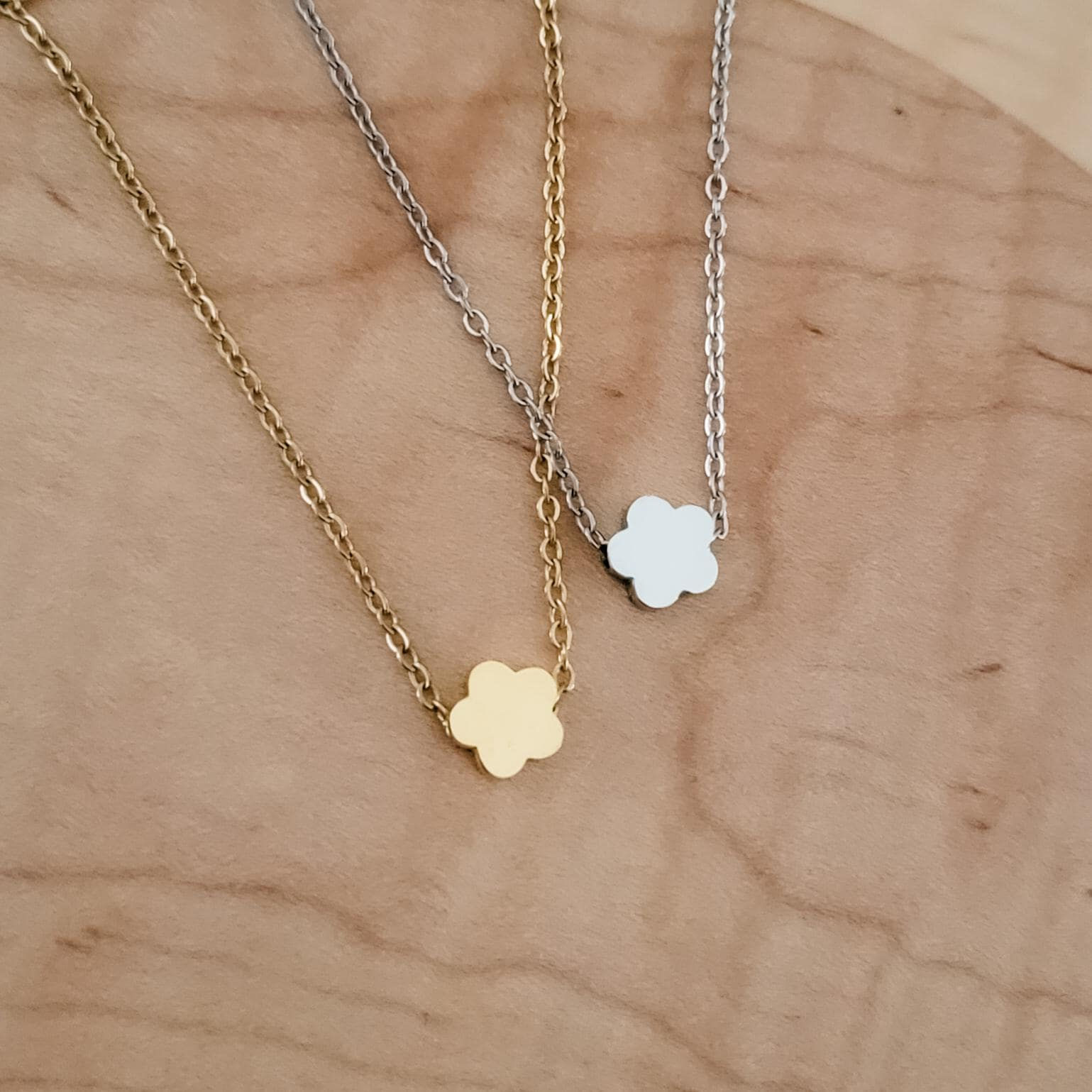 Tiny Flower Charm Necklace