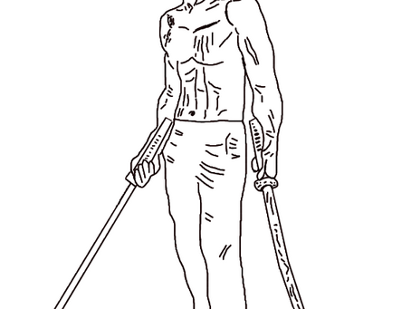 Practice Drawing of Dual Wielding Figure
