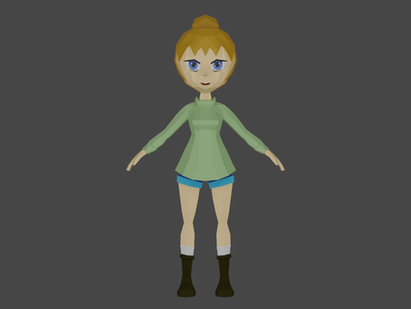 Low Poly Anime Character Finished