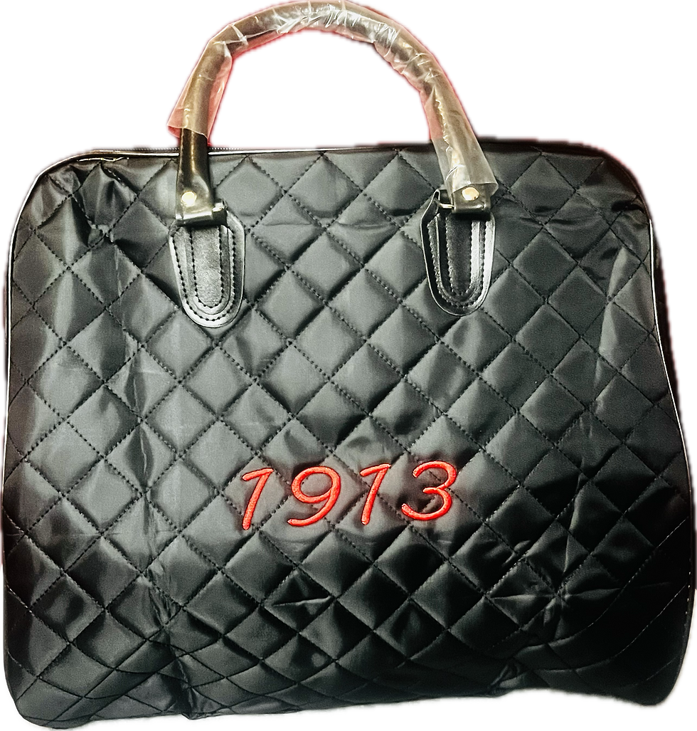 Thumbnail: DST Quilted Faux Leather Embroidered  Weekender Bag