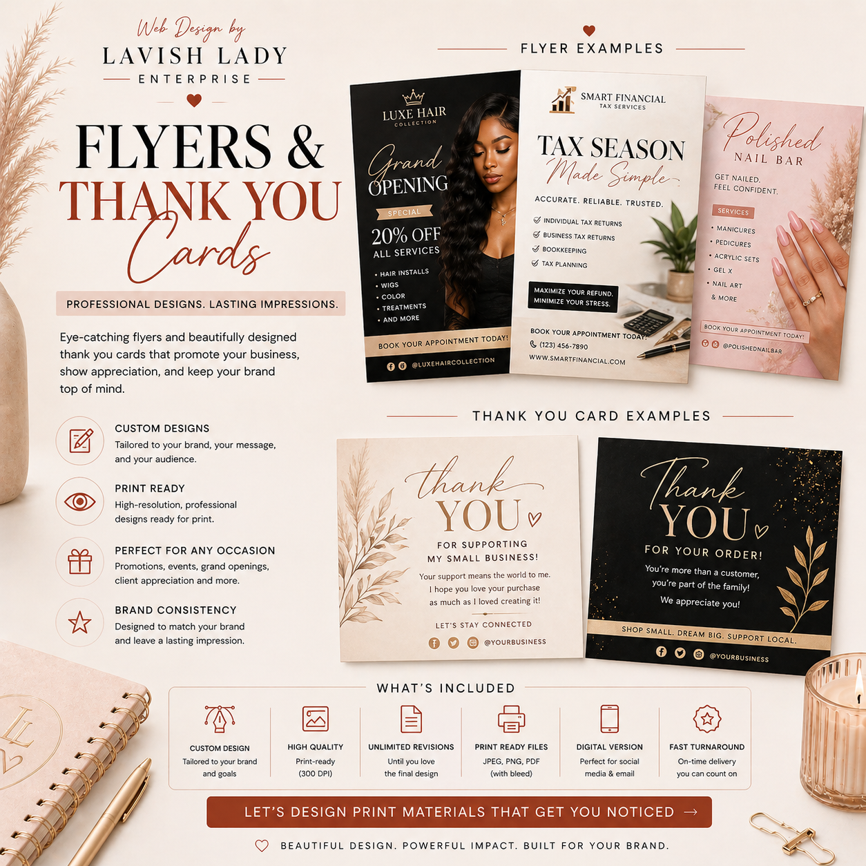 Flyers and Thank You cards Design & Print