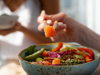 Salmon salad bowl