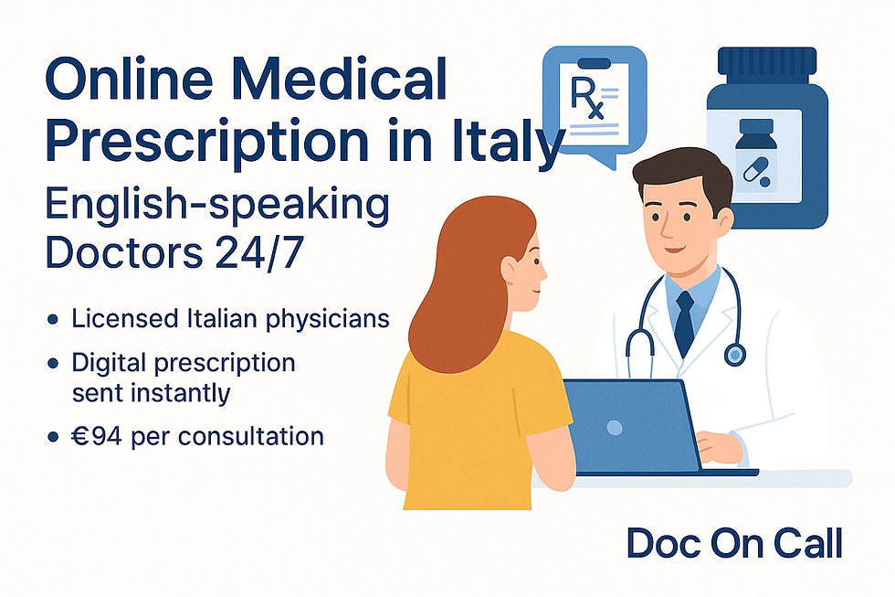 Online Medical Prescription in Italy – English-speaking Doctors 24/7 | Doc On Call 24h
